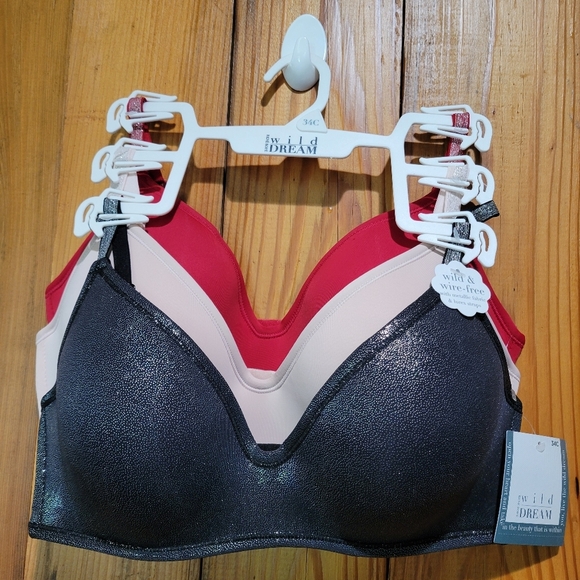 Wild Dream Wire-Free Bra Set - Black, Red, Cream - Picture 2 of 9